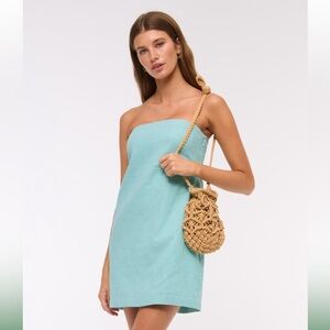 Abercrombie and Fitch Scarlett Strapless Linen-Blend Skort